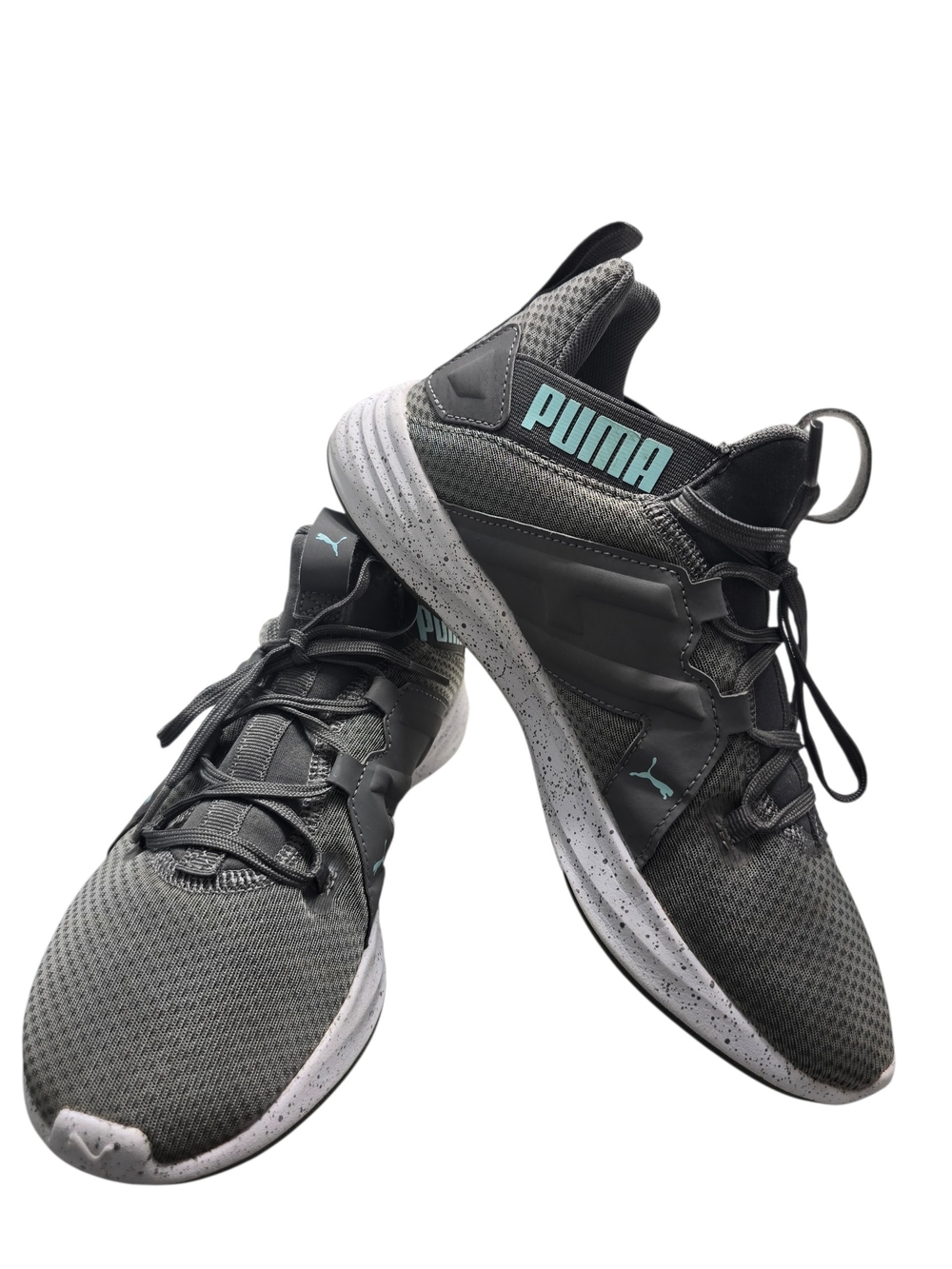 PUMA Women's Contempt Demi Mesh Soft-Foam Size 8.5 Athletic Shoes - Grey/Teal
